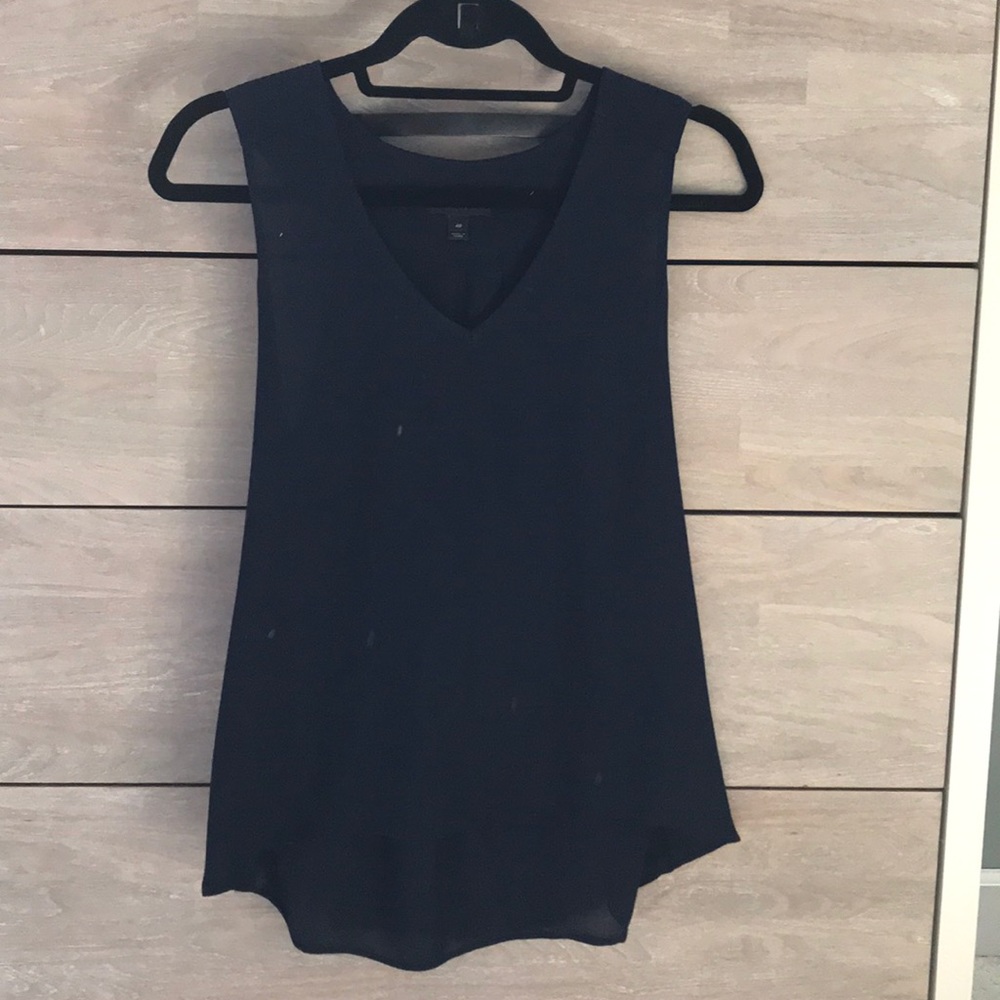 J crew sleeveless top navy